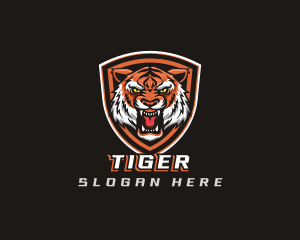 Angry Tiger Shield Gaming logo design