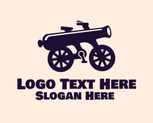 Vintage Bicycle - Weapon Cannon Bicycle logo design