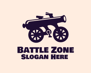 War - Weapon Cannon Bicycle logo design