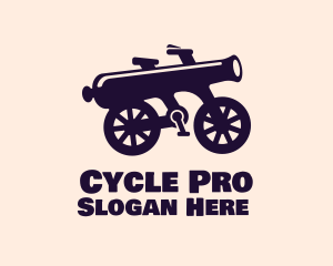 Cycling - Weapon Cannon Bicycle logo design
