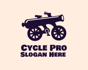 Weapon Cannon Bicycle logo design