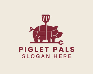 Piglet - Pork Barbecue Grill logo design