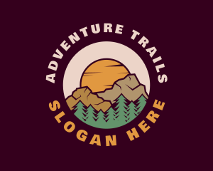 Sunset Hiking Adventure logo design