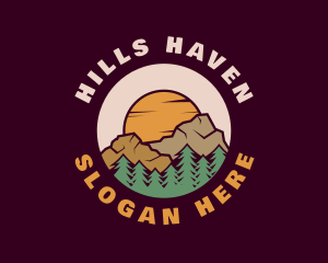 Sunset Hiking Adventure logo design