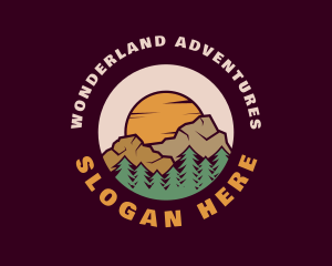 Sunset Hiking Adventure logo design