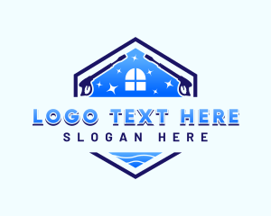 Residential - House Cleaning Pressure Washer logo design