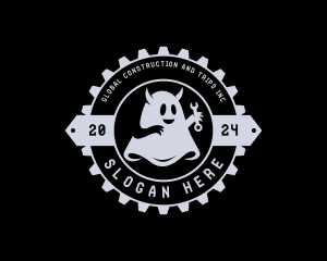 Repairman - Ghost Mechanic Gear logo design