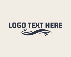 Monochrome - Wave Ocean Wordmark logo design