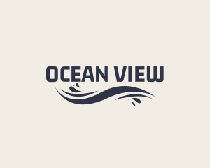 Wave Ocean Wordmark logo design