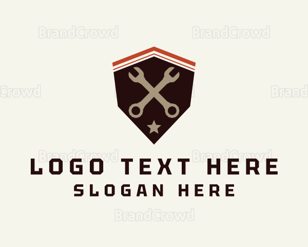 Industrial Wrench Shield Logo