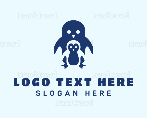 Blue Penguin Animal Logo