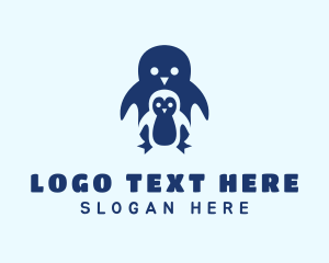 Baby Penguin - Blue Penguin Animal logo design