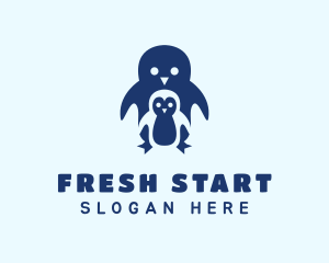 Young - Blue Penguin Animal logo design