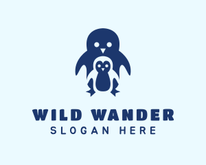 Blue Penguin Animal logo design