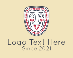 Mask - Ethnic Face Drawing logo design