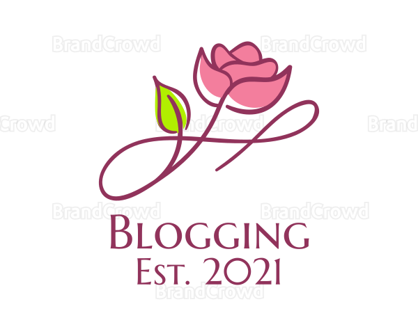 Aesthetic Rose Flower Logo