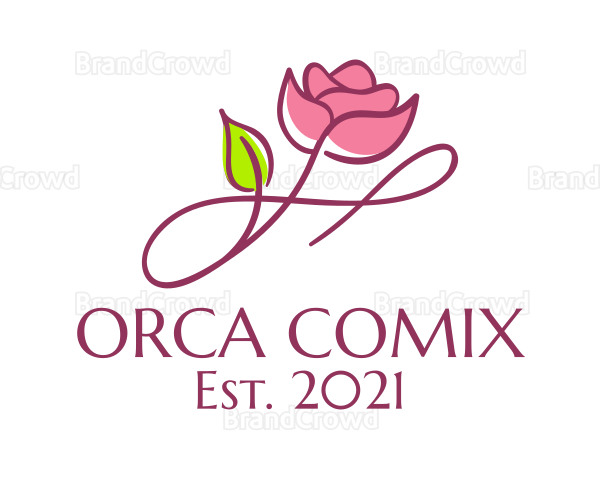 Aesthetic Rose Flower Logo