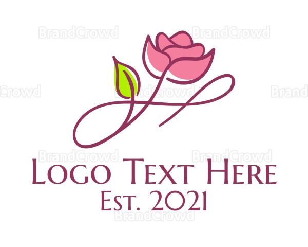 Aesthetic Rose Flower Logo