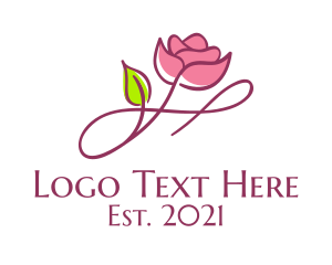 Rosebud - Aesthetic Rose Flower logo design