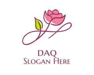 Aesthetic Rose Flower  Logo