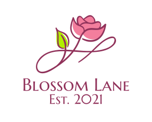 Aesthetic Rose Flower  logo design