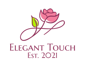 Aesthetic Rose Flower  logo design