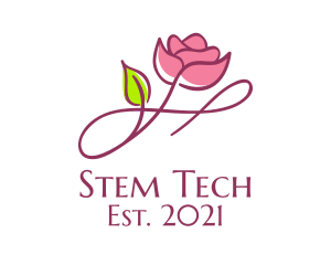 Aesthetic Rose Flower  logo design