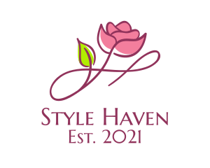 Romantic - Aesthetic Rose Flower logo design