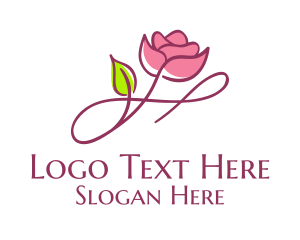 Aesthetic Rose Flower  Logo