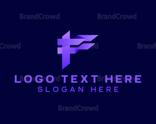 3D Company Letter F Logo