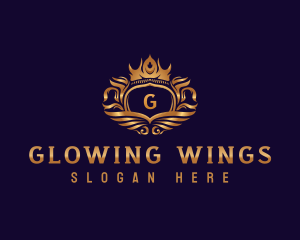 Crown Wings Crest logo design