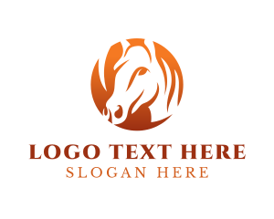 Brown Horse - Wild Horse Stallion logo design