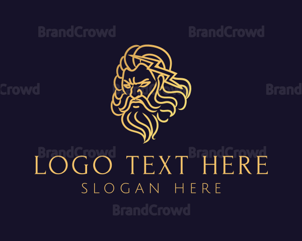 Gold Greek Mythology God Logo