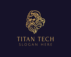 Gold Greek Mythology God logo design