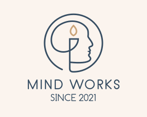 Candle Mind Man logo design