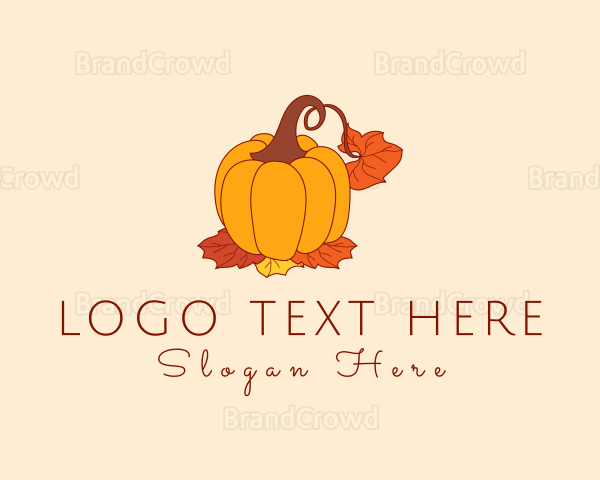 Fall Season Pumpkin Logo