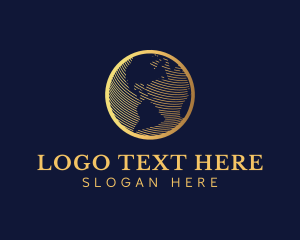 International - Gold Globe Atlas logo design