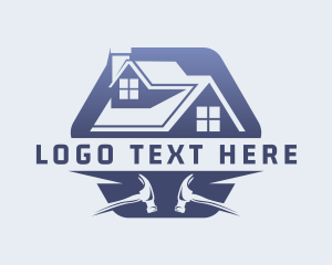 Remodeling - Roofing Construction Hammer logo design