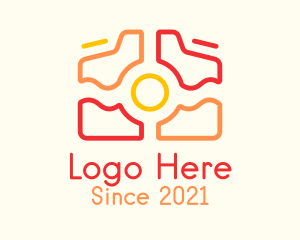 Video - Multicolor Camera Line Art logo design