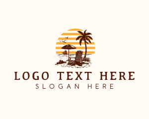 Travel - Beach Villa Resort logo design