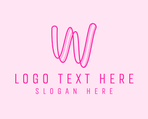 Pink - Fashion Brand Letter W logo design
