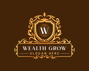 Luxury Floral Crest logo design