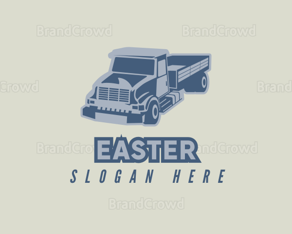 Retro Dump Truck Construction Logo