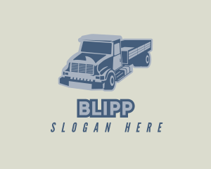 Trailer - Retro Dump Truck Construction logo design