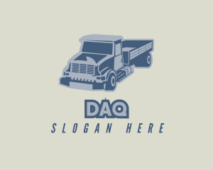 Trailer - Retro Dump Truck Construction logo design