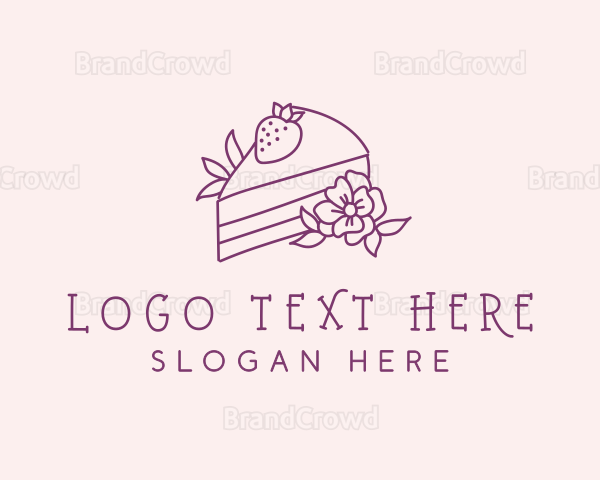 Cake Slice Flower Logo