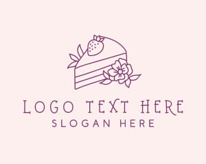 Boulangerie - Cake Slice Flower logo design