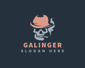 Skull - Smoking Skull Head logo design