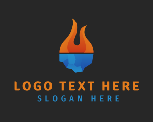 Flame - Fire Glacier Ventilation logo design