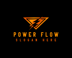 Power Triangle Thunderbolt logo design